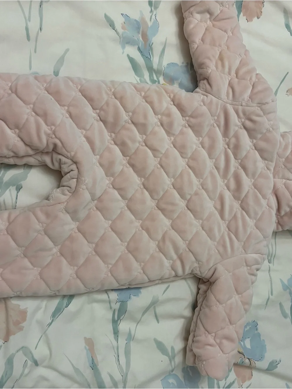 Paris Hilton Quilted Hooded Baby One-Piece in Light Pink